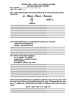 Đề kiểm tra 1 tiết Hóa học Lớp 11 - Lần 2 (Có đáp án)