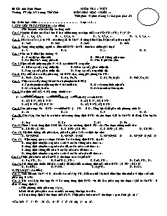 Đề kiểm tra 1 tiết Hóa học Lớp 11 - Trường THPT Lương Thế Vinh