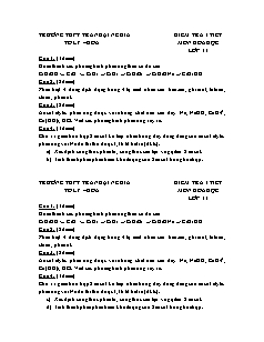 Đề kiểm tra 1 tiết Hóa học Lớp 11 - Trường THPT Trần Đại Nghĩa