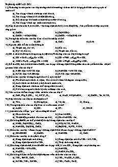 Đề kiểm tra 15 phút Hóa học Lớp 11 - Lần 3 - Đề 001