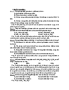 Đề kiểm tra 45 phút Hóa học Khối 11 (Có đáp án)