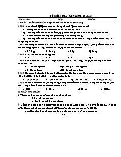 Đề kiểm tra 45 phút Hóa học Khối 11