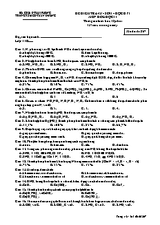 Đề kiểm tra 45 phút Hóa học Lớp 11 - Bài số 2 - Mã đề: 267 - Trung tâm GDTX An Dương (Có đáp án)