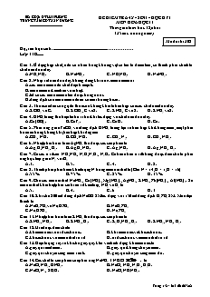 Đề kiểm tra 45 phút Hóa học Lớp 11 - Bài số 2 - Mã đề: 302 - Trung tâm GDTX An Dương (Có đáp án)