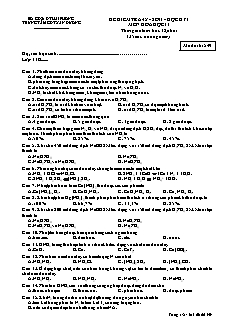 Đề kiểm tra 45 phút Hóa học Lớp 11 - Bài số 2 - Mã đề: 549 - Trung tâm GDTX An Dương (Có đáp án)