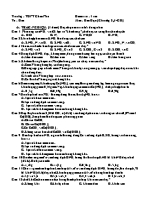 Đề kiểm tra 45 phút Hóa học Lớp 11 - Chương 2+3 - Trường THPT Châu Phú