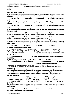 Đề kiểm tra 45 phút Hóa học Lớp 11 - Chương: Hiđrôcacbon không no - Đề 1