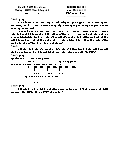 Đề kiểm tra 45 phút Hóa học Lớp 11 - Đề số 1 - Trường THPT Yên Dũng số 2