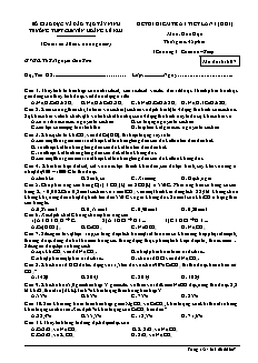 Đề kiểm tra 45 phút Hóa học Lớp 11 - Lần 1 - Mã đề: 607 - Trường THPT chuyên Hoàng Lê Kha
