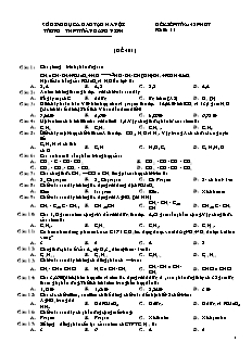 Đề kiểm tra 45 phút Hóa học Lớp 11 - Mã đề: 401- Trường THPT Trần Đăng Ninh