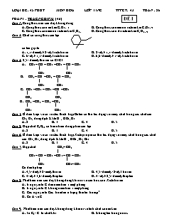 Đề kiểm tra 45 phút Hóa học Lớp 11 nâng cao - Đề 1