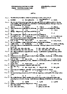 Đề kiểm tra 45 phút Hóa học Lớp 11 - Trường THPT Trần Đăng Ninh