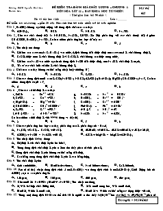 Đề kiểm tra đánh giá chất lượng Hóa học Lớp 11 - Chương 1 - Mã đề: 615 - Trường THPT Nguyễn Thái Học