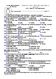 Đề kiểm tra Học kì 1 Hóa học Khối 11 cơ bản - Lần 1 - Trường THPT Minh Khai