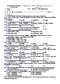 Đề kiểm tra Học kì 1 Hóa học Lớp 11 cơ bản - Lần 1 - Trường THPT Minh Khai
