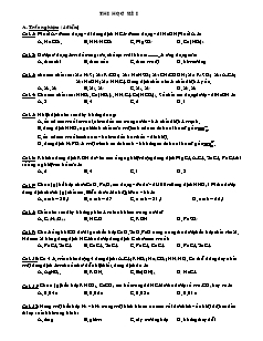 Đề kiểm tra Học kì 1 Hóa học Lớp 11 (Có đáp án)