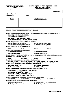 Đề kiểm tra Học kì 1 Hóa học Lớp 11 - Mã đề: 357 - Trung tâm GDTX An Dương