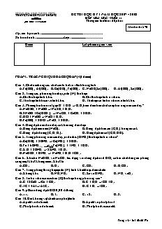 Đề kiểm tra Học kì 1 Hóa học Lớp 11 - Mã đề: 570 - Trung tâm GDTX An Dương