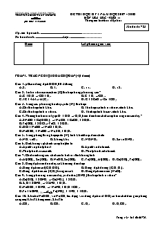 Đề kiểm tra Học kì 1 Hóa học Lớp 11 - Mã đề: 723 - Trung tâm GDTX An Dương