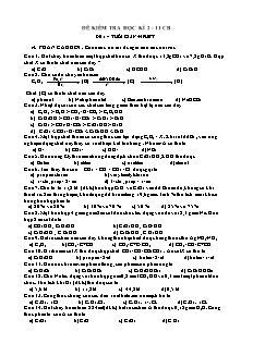 Đề kiểm tra Học kì 2 Hóa học Lớp 11 cơ bản - Đề 1