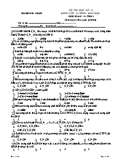 Đề kiểm tra Học kì 2 Hóa học Lớp 11 - Đề số 3