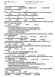 Đề kiểm tra Học kì 2 Hóa học Lớp 11 - Đề số 4
