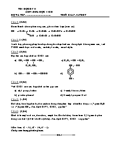 Đề kiểm tra Học kì 2 Hóa học Lớp 11 - Đề số 7 (Có đáp án)