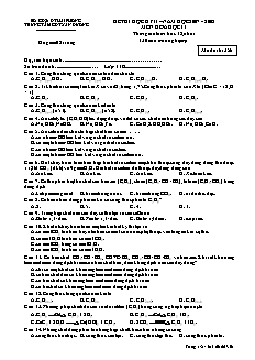 Đề kiểm tra Học kì 2 Hóa học Lớp 11 - Mã đề: 356 - Trung tâm GDTX An Dương (Có đáp án)