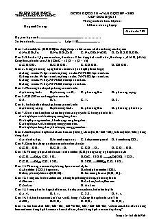 Đề kiểm tra Học kì 2 Hóa học Lớp 11 - Mã đề: 709 - Trung tâm GDTX An Dương (Có đáp án)