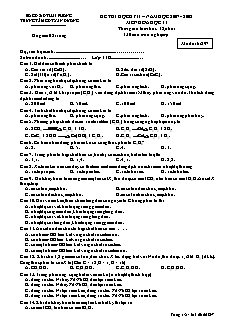 Đề kiểm tra Học kì 2 Hóa học Lớp 11 - Mã đề: 897 - Trung tâm GDTX An Dương (Có đáp án)