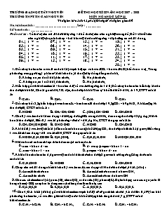 Đề kiểm tra Học kì 2 Hóa học Lớp 11 - Trường THPT Cao Nguyên