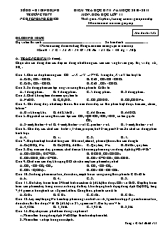 Đề kiểm tra Học kì 2 Hóa học Lớp 11 - Trường THPT Nguyễn Đình Chiểu (Có đáp án)