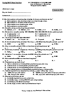 Đề kiểm tra Học kì 2 Hóa học Lớp 11 - Trường THPT Thiều Văn Chỏi