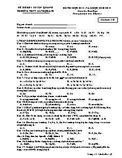 Đề kiểm tra Học kì 2 Hóa học Lớp 12 - Mã đề: 118 - Trường THPT Minh Quang (Có đáp án)