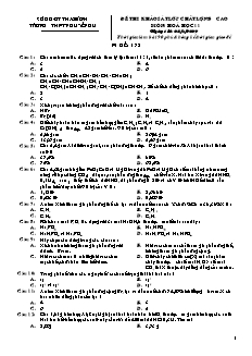 Đề kiểm tra khảo sát lớp chất lượng cao Hóa học Lớp 11 - Mã đề: 175 - Trường THPT Nguyễn Du (Có đáp án)