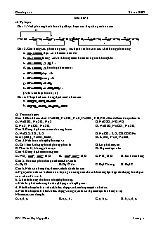 Đề ôn tập Hóa học Lớp 11 - Đề số 1 - Phan Thị Ngọc Hà