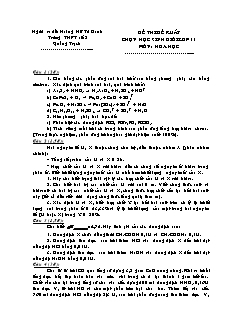 Đề thi chọn học sinh giỏi Hóa học Lớp 11 - Trường THPT số 2 Quảng Trạch