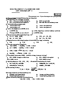 Đề thi Học kì 1 Hóa học Lớp 11 - Mã đề: 01