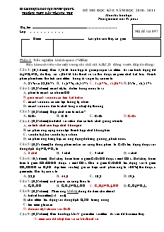 Đề thi Học kì 2 Hóa học Lớp 11 - Mã đề: 897 - Trường THPT DTNT Tuyên Quang (Có đáp án)