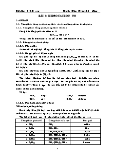 Giáo án Hóa đại cương - Bài 1: Hiđrocacbon no - Nguyễn Xuân Hoàng