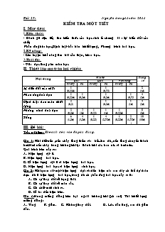 Giáo án Hóa học Lớp 10 - Tiết 25: Kiểm tra 1 tiết