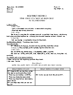 Giáo án Hóa học Lớp 11 - Bài 14: Bài thực hành 2 