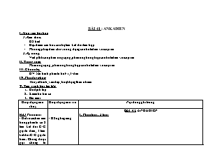 Giáo án Hóa học Lớp 11 - Bài 41: Ankađien