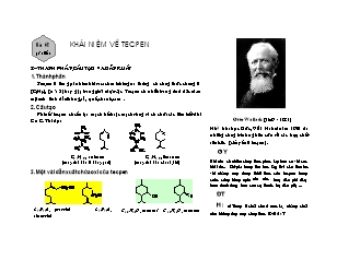 Giáo án Hóa học Lớp 11 - Bài 42: Khái niệm về Tecpen (Bản hay)