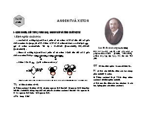 Giáo án Hóa học Lớp 11 - Bài 58: Anđehit và Xeton (Bản hay)