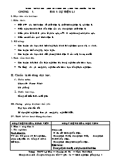 Giáo án Hóa học Lớp 11 - Chương 1: Sự điện li - Nguyễn Văn Thế