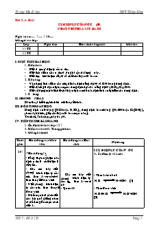 Giáo án Hóa học Lớp 11 - Chương 1: Sự điện li - Tiết 5+6, Bài 3: Sự điện ly của nước. pH. Chất chỉ thị Axit, Bazơ - Trương Văn Hưởng