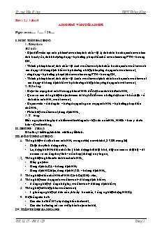 Giáo án Hóa học Lớp 11 - Chương 2: Nitơ. Phopho - Tiết 12+13, Bài 8: Amoniac và muối Amoni - Trương Văn Hưởng