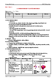 Giáo án Hóa học Lớp 11 - Chương 2: Nitơ. Phopho - Tiết 17, Bài 11: Axit Photphoric và muối Photphat - Trương Văn Hưởng