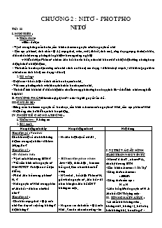 Giáo án Hóa học Lớp 11 - Chương 2: Nitơ. Photpho (Bản đẹp)